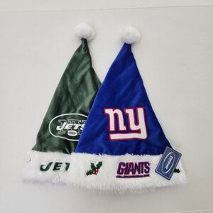 BUNDLE NEW YORK GIANTS AND NEW YORK JETS CHRISTMAS HAT